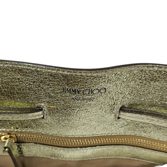 Jimmy Choo Barra Tote in Light Gold Distressed Metallic - Picture 10 of 12